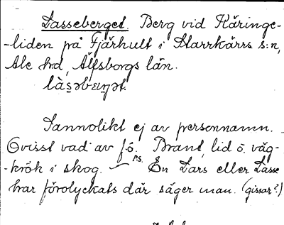 Bild på arkivkortet för arkivposten Lasseberget