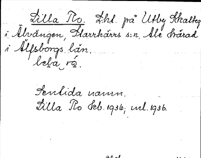 Bild på arkivkortet för arkivposten Lilla Ro