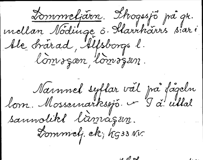 Bild på arkivkortet för arkivposten Lommetjärn