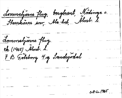 Bild på arkivkortet för arkivposten Lommetjärns flug