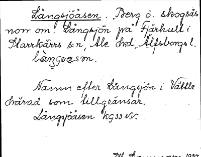 Bild på arkivkortet för arkivposten Långsjöåsen