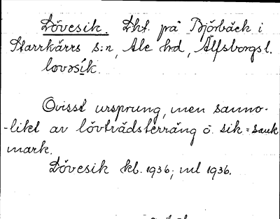 Bild på arkivkortet för arkivposten Lövesik
