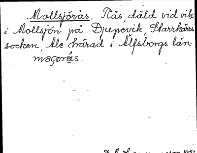 Bild på arkivkortet för arkivposten Mollsjörås
