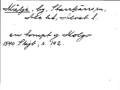 Bild på arkivkortet för arkivposten Målje