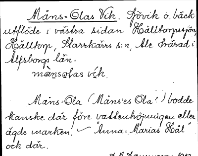Bild på arkivkortet för arkivposten Måns-Olas Vik