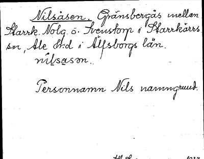 Bild på arkivkortet för arkivposten Nilsåsen