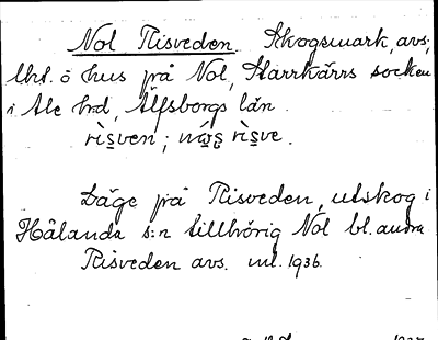 Bild på arkivkortet för arkivposten Nol, Risveden