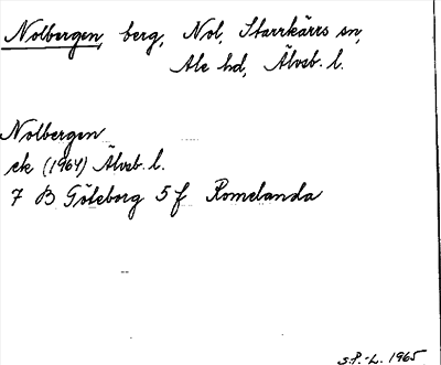 Bild på arkivkortet för arkivposten Nolbergen