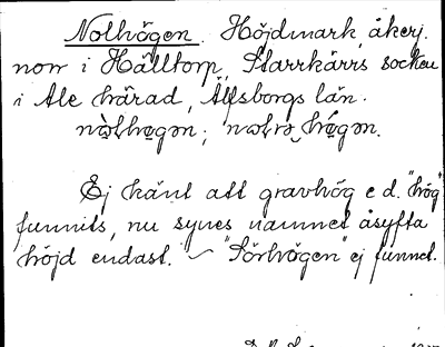 Bild på arkivkortet för arkivposten Nolhögen