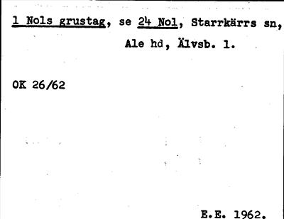 Bild på arkivkortet för arkivposten Nols grustag, se 24 Nol