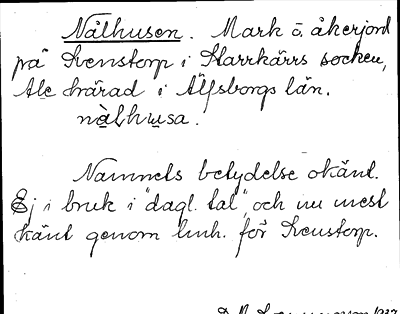 Bild på arkivkortet för arkivposten Nålhusen