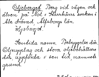 Bild på arkivkortet för arkivposten Oljeberget
