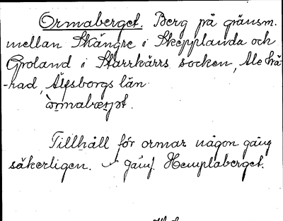 Bild på arkivkortet för arkivposten Ormaberget