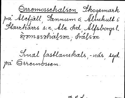 Bild på arkivkortet för arkivposten Orremossehalsen