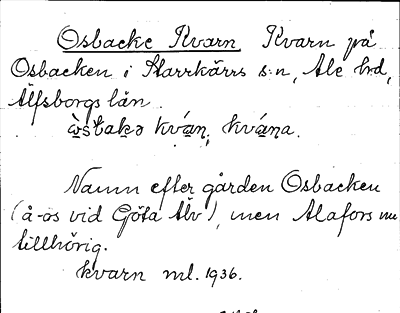 Bild på arkivkortet för arkivposten Osbacke Kvarn