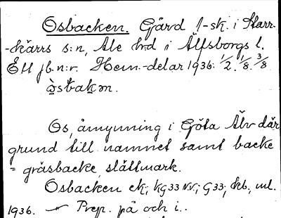 Bild på arkivkortet för arkivposten Osbacken