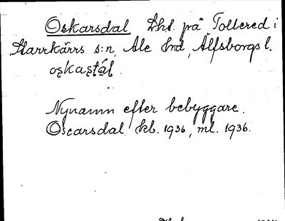 Bild på arkivkortet för arkivposten Oskarsdal