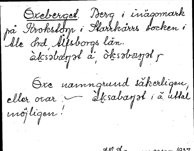 Bild på arkivkortet för arkivposten Oxeberget