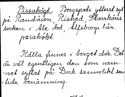 Bild på arkivkortet för arkivposten Pissahögt