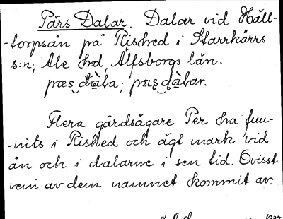 Bild på arkivkortet för arkivposten Pärs Dalar