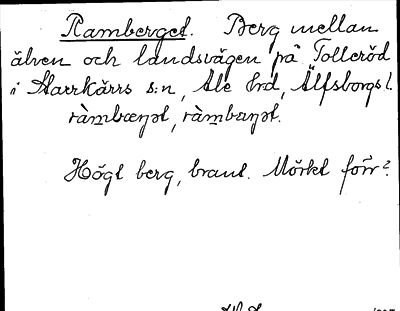 Bild på arkivkortet för arkivposten Ramberget