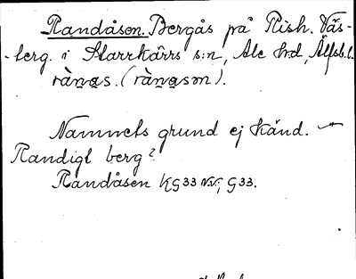 Bild på arkivkortet för arkivposten Randåsen