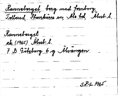 Bild på arkivkortet för arkivposten Ranneberget