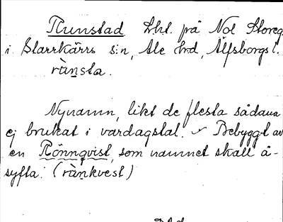 Bild på arkivkortet för arkivposten Runstad
