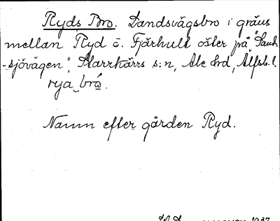 Bild på arkivkortet för arkivposten Ryds Bro