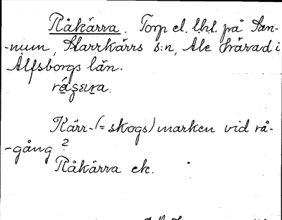 Bild på arkivkortet för arkivposten Råkärra