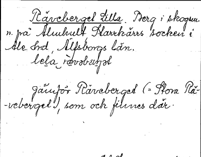 Bild på arkivkortet för arkivposten Räveberget, Lilla