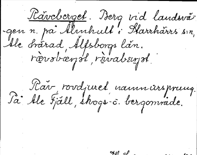 Bild på arkivkortet för arkivposten Räveberget