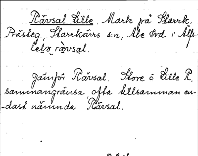 Bild på arkivkortet för arkivposten Rävsal, Lilla