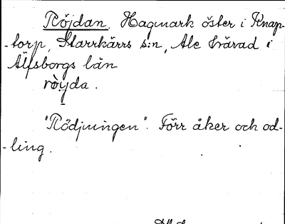 Bild på arkivkortet för arkivposten Röjdan