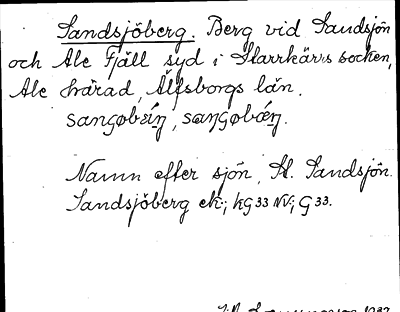 Bild på arkivkortet för arkivposten Sandsjöberg