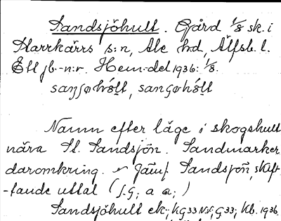 Bild på arkivkortet för arkivposten Sandsjöhult