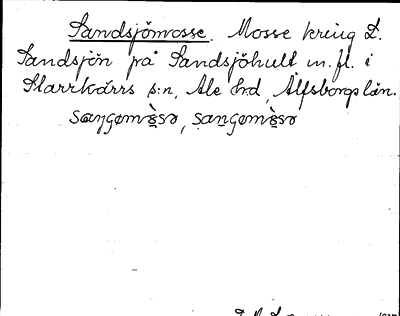 Bild på arkivkortet för arkivposten Sandsjömosse