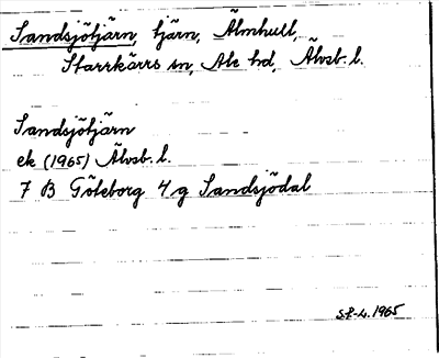 Bild på arkivkortet för arkivposten Sandsjötjärn