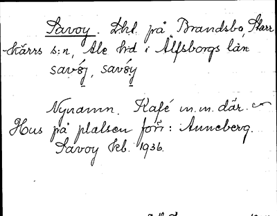 Bild på arkivkortet för arkivposten Savoy