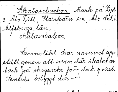 Bild på arkivkortet för arkivposten Skalarebacken