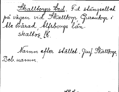 Bild på arkivkortet för arkivposten Skalltorps Led