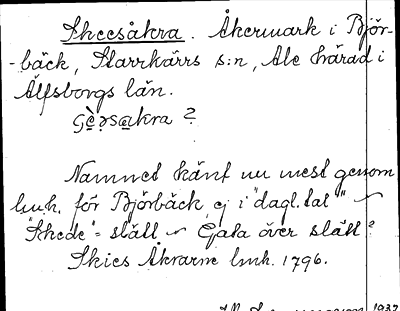 Bild på arkivkortet för arkivposten Skeesåkra