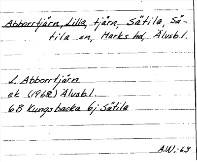 Bild på arkivkortet för arkivposten Abborrtjärn, Lilla