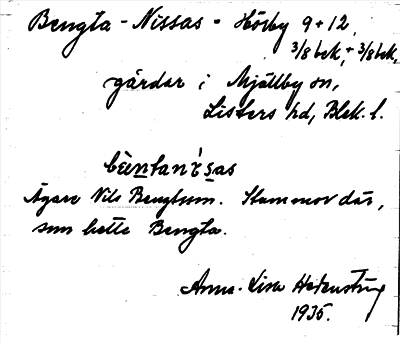 Bild på arkivkortet för arkivposten Bengta-Nissas