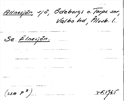 Bild på arkivkortet för arkivposten Allnesjön, se Elnesjön