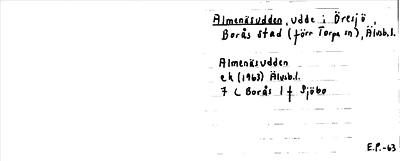 Bild på arkivkortet för arkivposten Almenäsudden