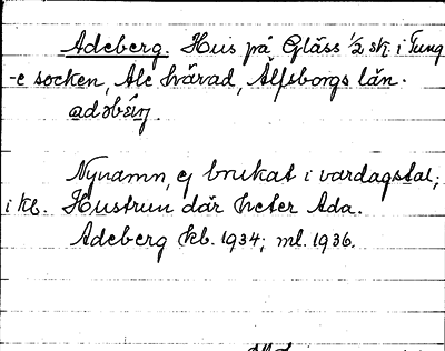 Bild på arkivkortet för arkivposten Adeberg