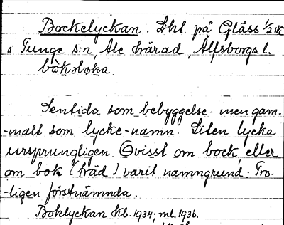 Bild på arkivkortet för arkivposten Bockelyckan