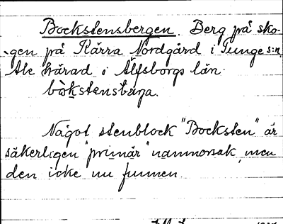 Bild på arkivkortet för arkivposten Bockstensbergen