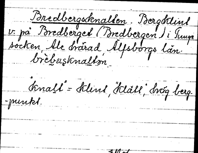 Bild på arkivkortet för arkivposten Bredbergsknalten